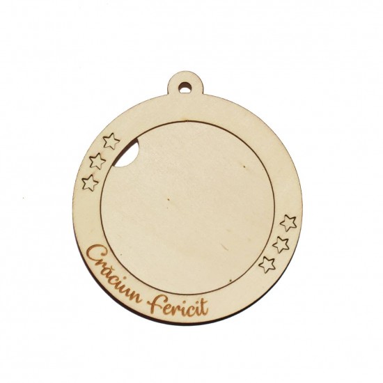 Baza Blank Rama Foto - Ornament Brad - Glob - R01 - 100x100x4mm
