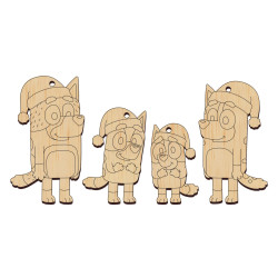 Set Baze Blank - Familie Caini cu Gravura - B05