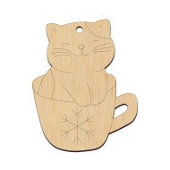 Baza Blank - Ceasca cu Pisica cu Gravura - H10cm - 100x80 mm