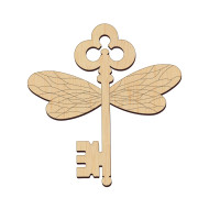 Baza Blank - Cheie cu Aripi cu Gravura - H10cm - 100x95 mm