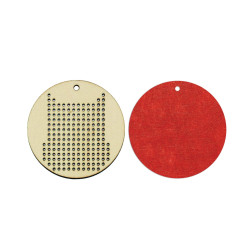 Baza blank Tip Gherghef - Cerc 5cm - Model Bufnita - gaurele 1mm - Spate Fetru