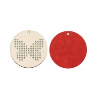 Baza blank Tip Gherghef - Cerc 5cm - Model Fluture - gaurele 1.5mm - Spate Fetru