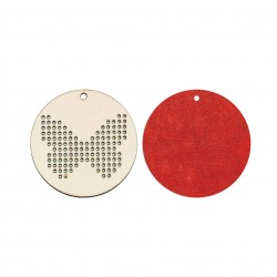 Baza blank Tip Gherghef - Cerc 5cm - Model Fluture - gaurele 1mm - Spate Fetru