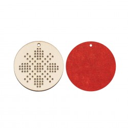 Baza blank Tip Gherghef - Cerc 5cm - Model Traditional 8 - gaurele 1mm - Spate Fetru Baza blank Tip Gherghef - Cerc 5cm - Model Traditional 8 - gaurele 1mm - Spate Fetru