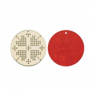 Baza blank Tip Gherghef - Cerc 5cm - Model Traditional 7 - gaurele 1mm - Spate Fetru