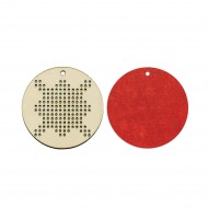 Baza blank Tip Gherghef - Cerc 5cm - Model Traditional - gaurele 1mm - Spate Fetru