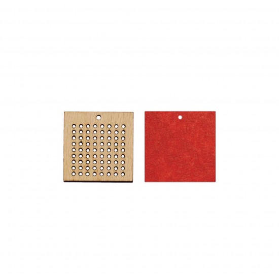 Baza blank Tip Gherghef - Patrat - gaurele 1.5 mm - Spate Fetru - 35x35 mm