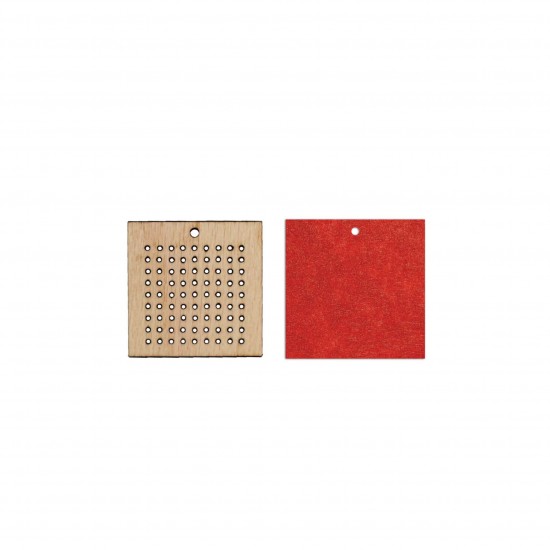 Baza blank Tip Gherghef - Patrat - gaurele 1 mm - Spate Fetru - 35x35 mm
