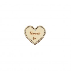 Baza Blank Tip Gherghef - Inima Personalizata cu Text - gaurele 1.5 mm - 45x40 mm
