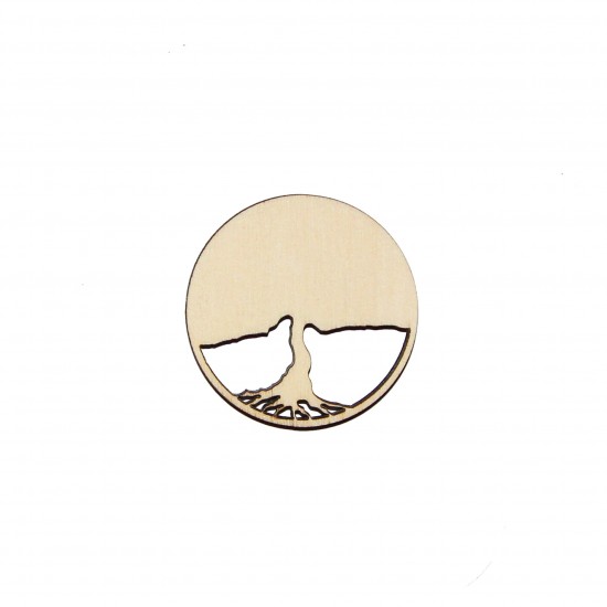 Baza blank Copac cu Cadru C1 - Brosa-Martisor Licheni - 50x50 mm