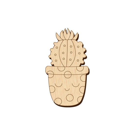 Baza Blank Martisor Cactus in Ghiveci - 45x25 mm