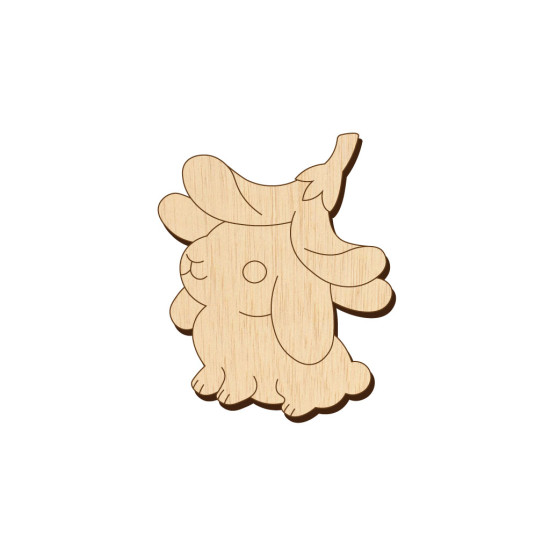 Baza Blank Martisor Iepuras cu Palarie Floare - 40x33 mm