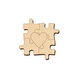 Baza Blank Martisor Puzzle cu Inima - 40x40 mm