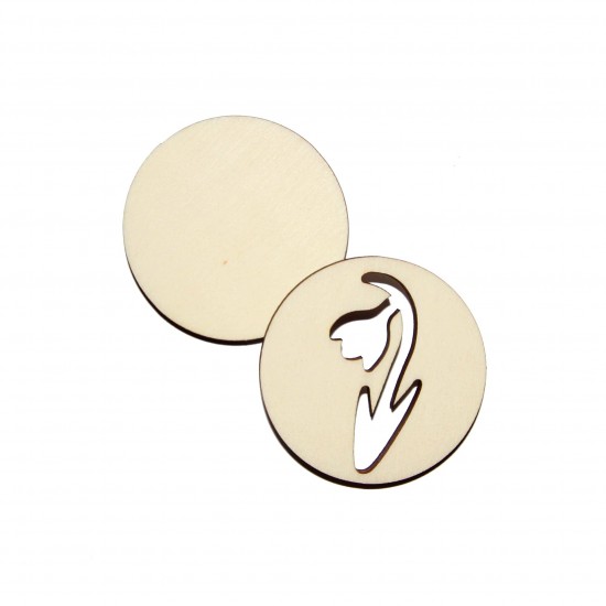 Set Doua Baze blank - Brosa-Martisor Licheni - Cerc - Model Ghiocel - 50x50 mm