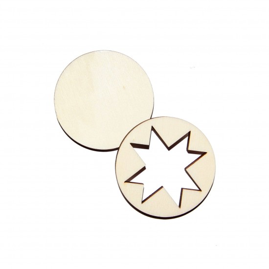 Set Doua Baze blank - Brosa-Martisor Licheni - Cerc - Model Traditional3 - 50x50 mm