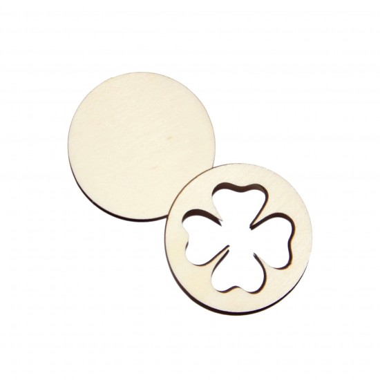 Set Doua Baze blank - Brosa-Martisor Licheni - Cerc - Trifoi - 50x50 mm