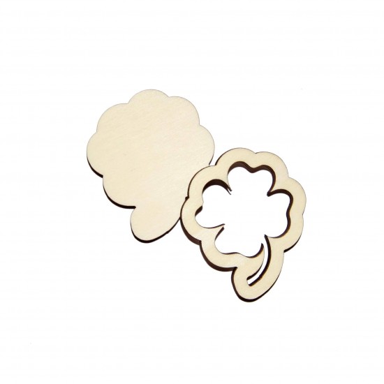 Set Doua Baze blank - Brosa-Martisor Licheni - Trifoi cu patru foi- 52x46 mm