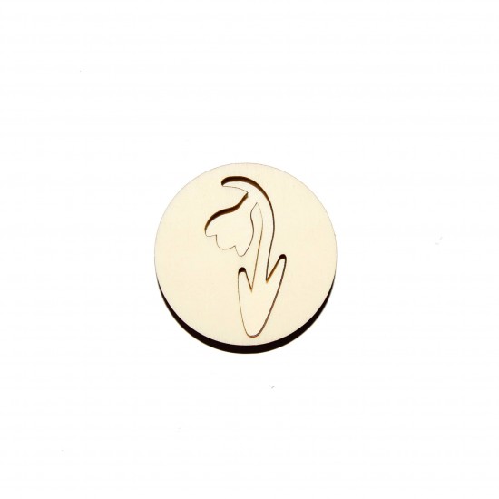 Set Doua Baze blank - Brosa-Martisor Licheni - Cerc - Model Ghiocel - 50x50 mm