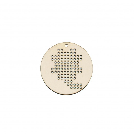 Baza Blank Tip Gherghef - Cerc 5cm - Model Trifoi cu patru foi - gaurele 1.5mm