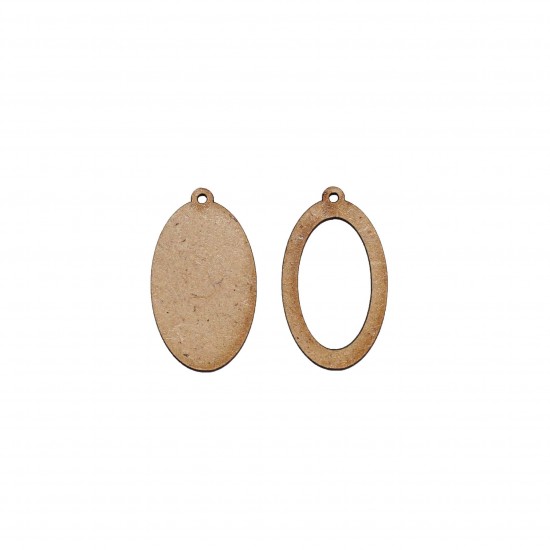 Set Doua Figurine Ovale  - 43x25 mm - MDF2.5mm