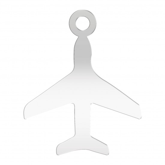Avion Argintiu din Oglinda Acrilica - Avion Oglinda Argintie - AV-007