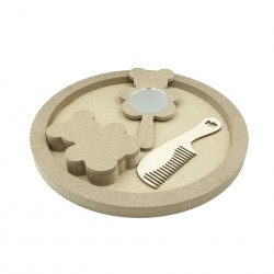 Set Blank pentru Mot - Tematica Urs - 4 Piese - Tava Rotunda - d29