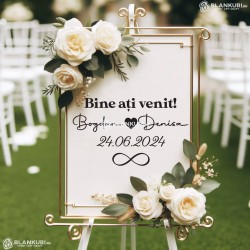Stiker - Bine ati Venit! 2 Nume Personalizate si data - 50x30 cm
