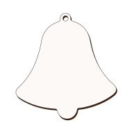 Ornament Brad Sublimabil - Silueta Clopotel pentru Sublimare - MDF alb melaminat  - 100x95 mm
