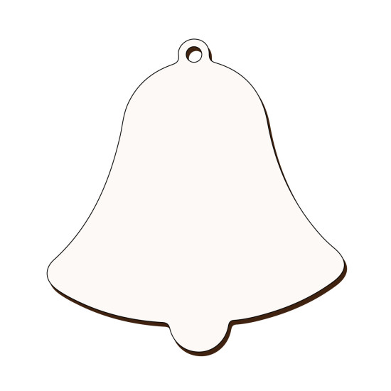 Ornament Brad Sublimabil - Silueta Clopotel pentru Sublimare - MDF alb melaminat  - 100x95 mm
