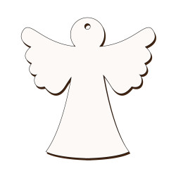 Ornament Brad Sublimabil - Silueta Inger pentru Sublimare - MDF alb melaminat  - 100x75 mm