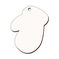 Ornament Brad Sublimabil - Silueta Manusa pentru Sublimare - MDF alb melaminat  - 100x80 mm