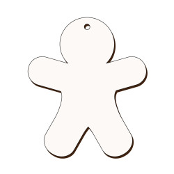 Ornament Brad Sublimabil - Silueta Om Turta Dulce pentru Sublimare - MDF alb melaminat  - 100x95 mm