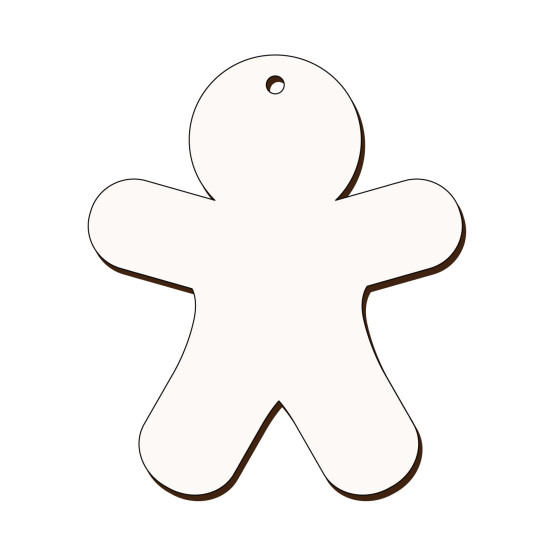 Ornament Brad Sublimabil - Silueta Om Turta Dulce pentru Sublimare - MDF alb melaminat  - 100x95 mm