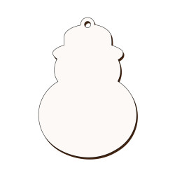Ornament Brad Sublimabil - Silueta Om de Zapada pentru Sublimare - MDF alb melaminat  - 100x75 mm