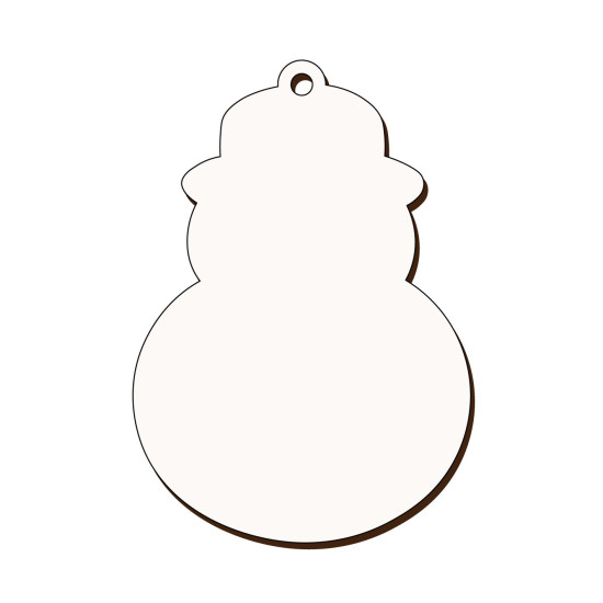Ornament Brad Sublimabil - Silueta Om de Zapada pentru Sublimare - MDF alb melaminat  - 100x75 mm
