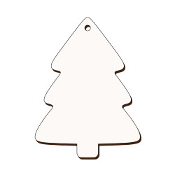 Ornament Brad Sublimabil - Silueta Brad pentru Sublimare - MDF alb melaminat  - 100x75 mm