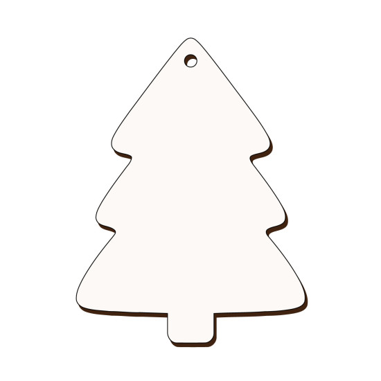 Ornament Brad Sublimabil - Silueta Brad pentru Sublimare - MDF alb melaminat  - 100x75 mm