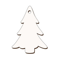 Ornament Brad Sublimabil - Silueta Bradut pentru Sublimare - MDF alb melaminat  - 100x75 mm