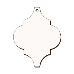 Ornament Brad Sublimabil - Silueta Ornament Brad Oriental pentru Sublimare - MDF alb melaminat  - 100x80 mm