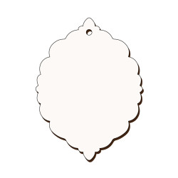 Ornament Brad Sublimabil - Silueta Ornament Brad pentru Sublimare - MDF alb melaminat  - 100x75 mm