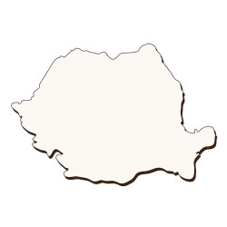 Harta Romaniei Sublimabila - Silueta Harta Romaniei pentru Sublimare - MDF alb melaminat  - 75x52 mm