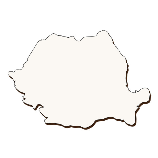 Harta Romaniei Sublimabila - Silueta Harta Romaniei pentru Sublimare - MDF alb melaminat  - 75x52 mm