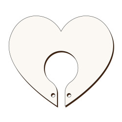 Inima cu Spatiu Acadea Sublimabila - Silueta Inima Acadea pentru Sublimare - MDF alb melaminat  - 80x70 mm