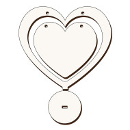 Inima cu Cadru si Baza Sublimabila - Silueta Inima cu Cadru si Baza pentru Sublimare - MDF alb melaminat   - 170x150 mm