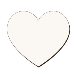 Inima Sublimabila - Silueta Inima pentru Sublimare - MDF alb melaminat  - 50x45 mm