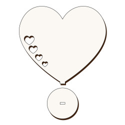 Inima cu Baza Sublimabila - Silueta Inima cu Baza pentru Sublimare - MDF alb melaminat   - 170x150 mm