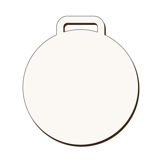 Medalie Sublimabila - Silueta Medalie pentru Sublimare - MDF alb melaminat  - 67x60 mm