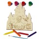 Plansa din Lemn pentru Colorat cu Figurine Detasabile - Castel cu Printesa