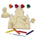 Plansa din Lemn pentru Colorat cu Figurine Detasabile - Castel cu Printesa