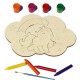 Plansa din Lemn pentru Colorat cu Figurine Detasabile - Unicorn si Curcubeu